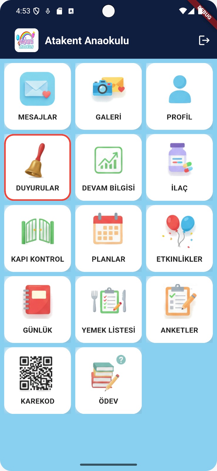 SmartOkul Uygulama Ekranı